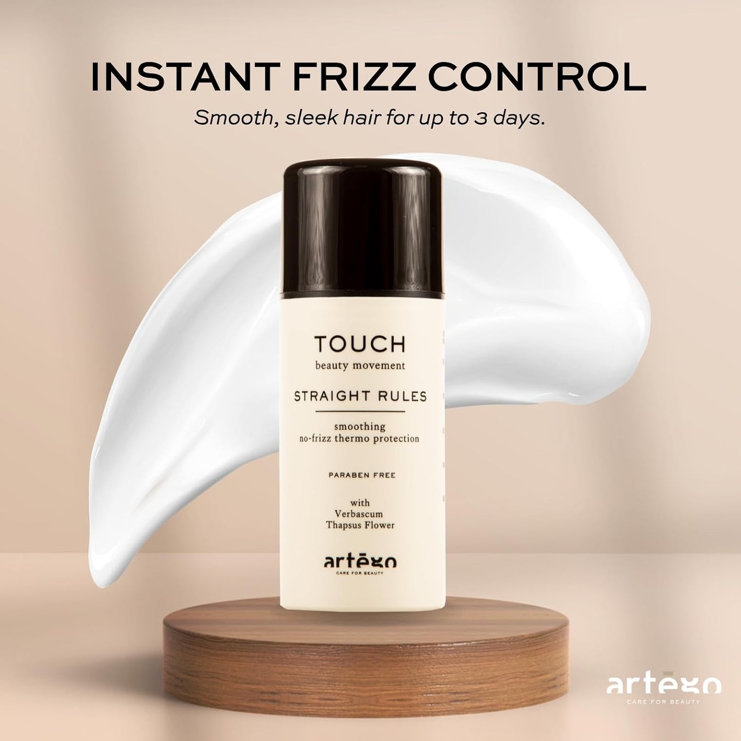 Artègo TOUCH Anti-Frizz Cream - Smoothing Leave-In Styling Cream for Sleek, Shiny Hair | 3.4 oz