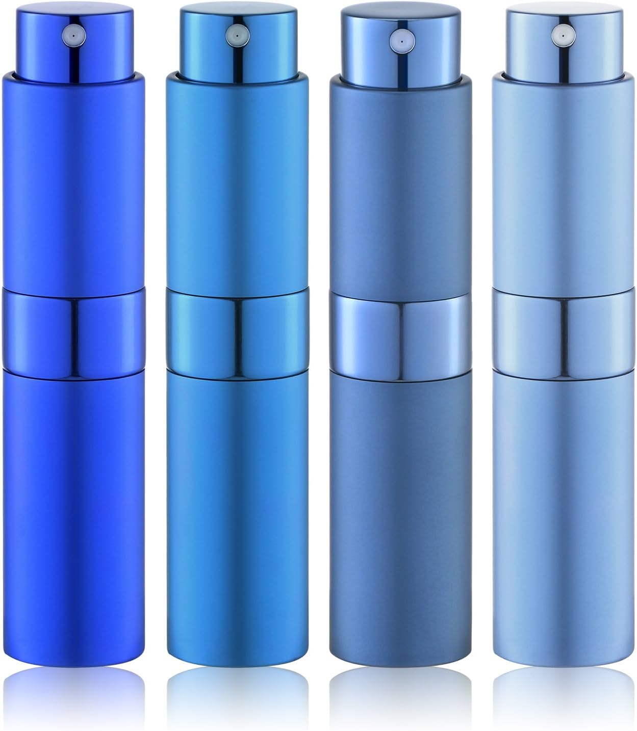 Travel Perfume Bottle - Refillable Cologne Spray Atomizer - Portable 8ml Mini Fragrance Dispenser for Men & Women | 4PCS Grey