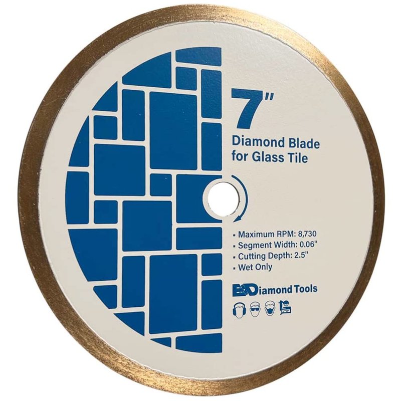7" Diamond Saw Blades for Glass Mosaic, 5/8" Arbor
