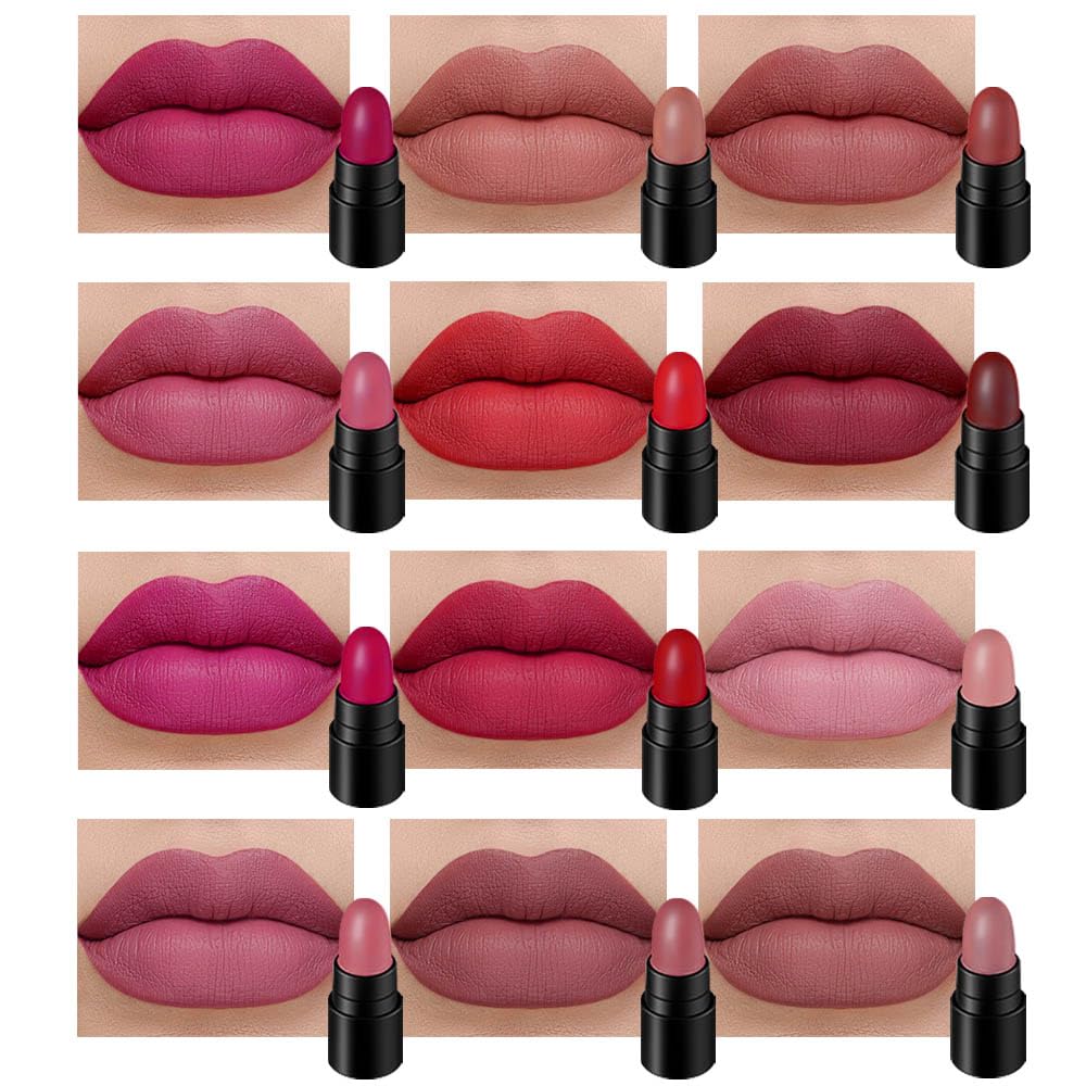 Matte Lipstick - Long-Lasting Velvet Lip Crayon with Waterproof Formula | Smooth Lightweight Lip Color, 08