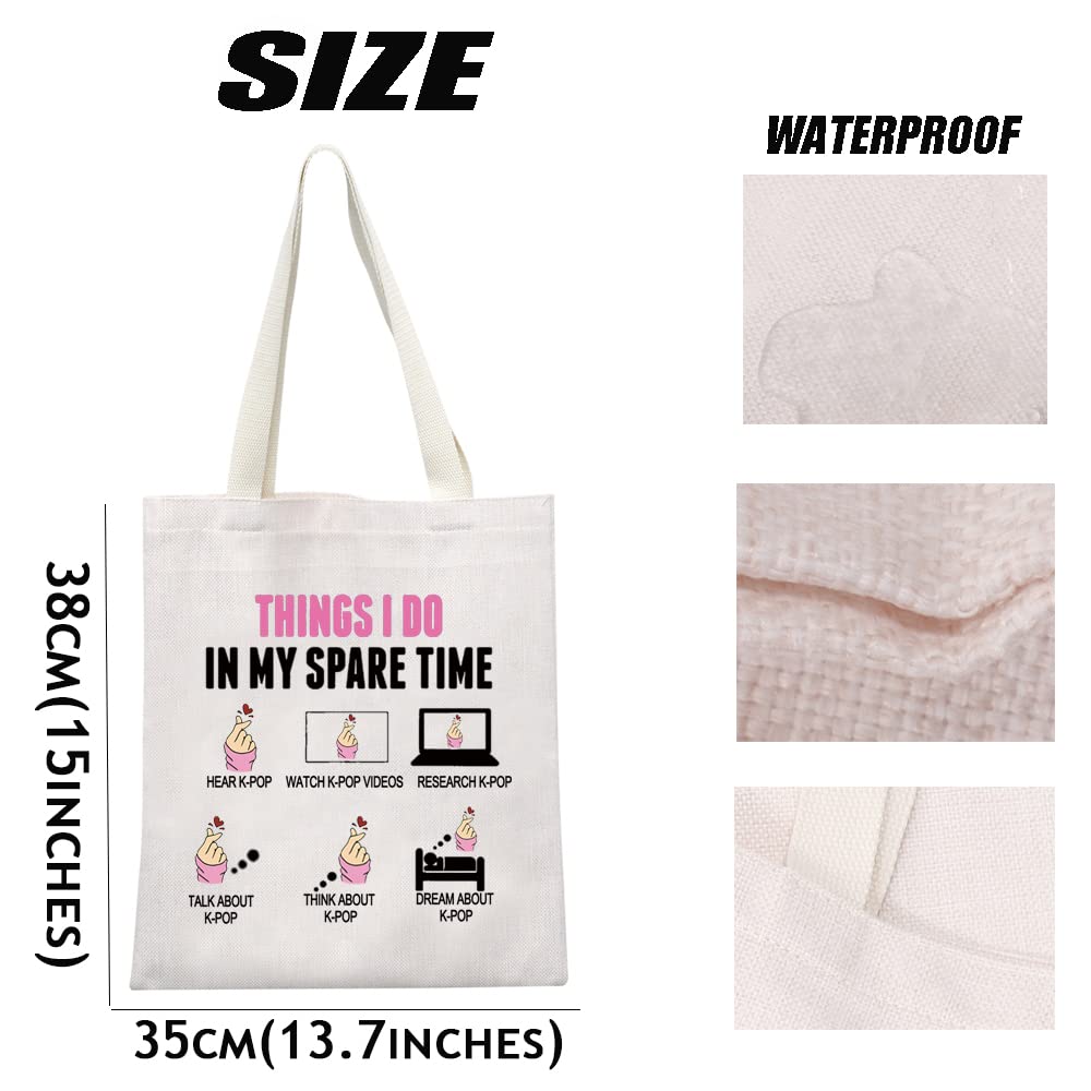MEIKIUP Funny K-Drama Lover Gift Korean Merchandise Korean Drama Fan Gift K-Drama Women Makeup Bag (Spare Time Tote Bag)