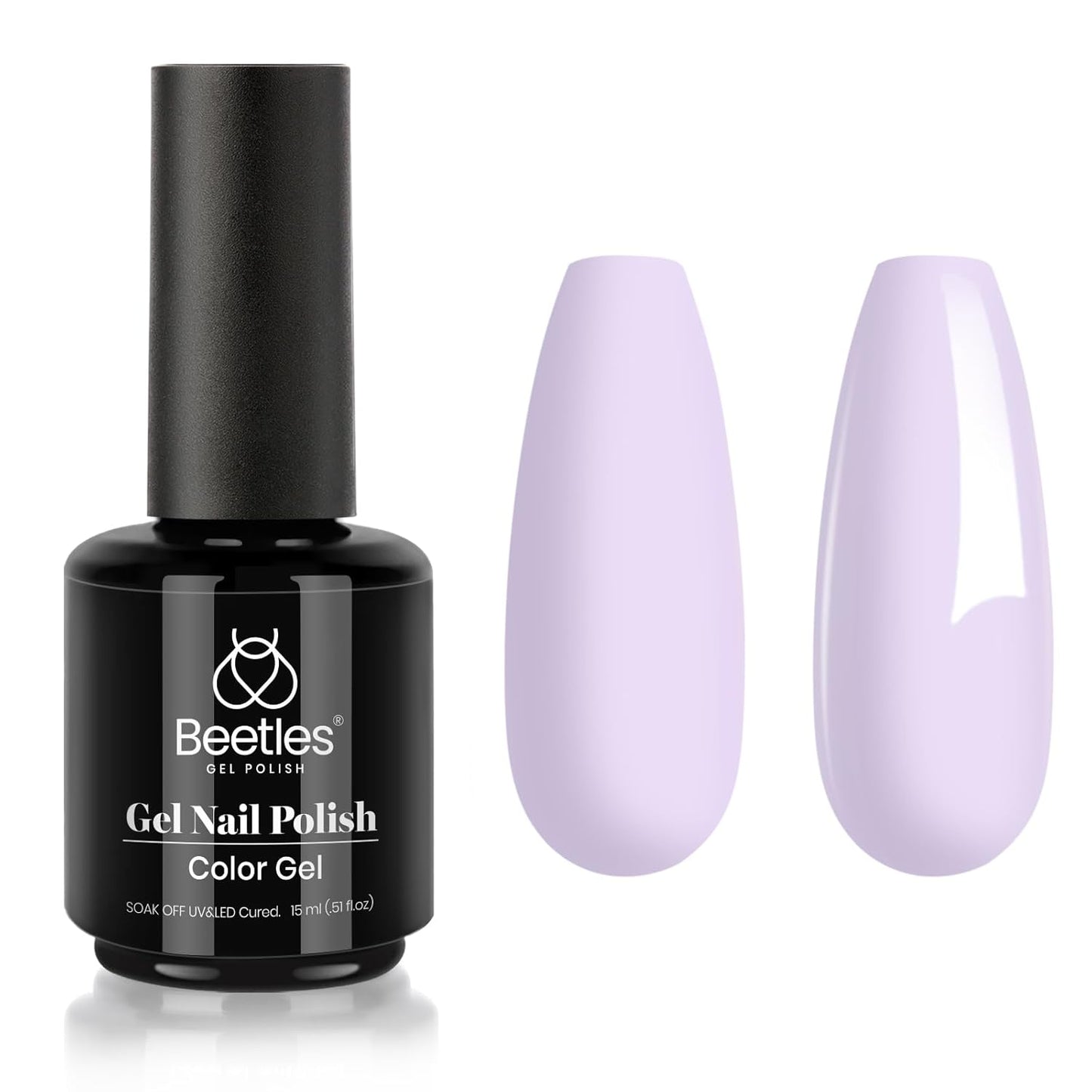 Beetles Purple Gel Polish - Lilac Light Purple Nail Color | 15ml Soak Off UV LED Gel for Summer Manicure