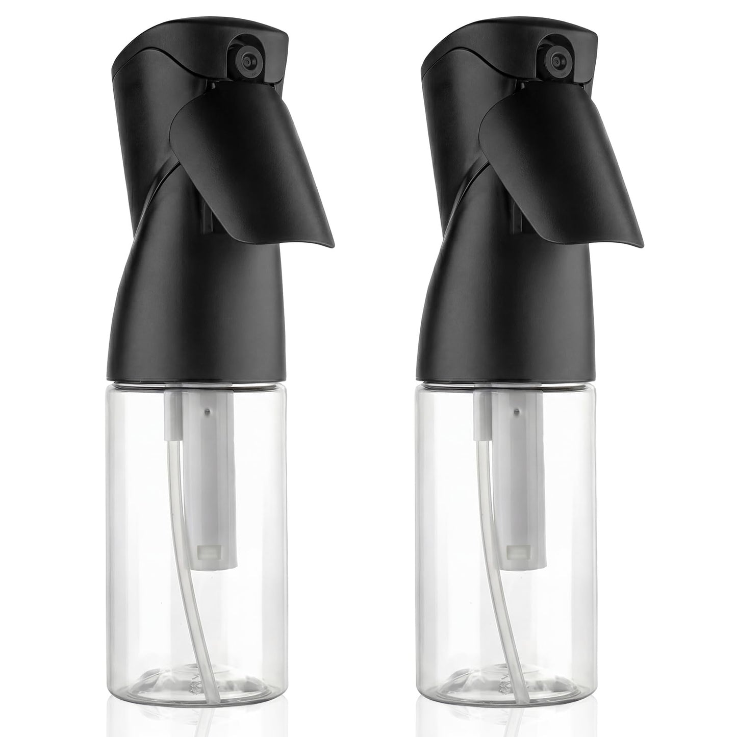 iwreaiy Spray Bottles 250ml/8.5oz 2 Pack Continuous Spray Bottle for Hair Refillable Fine Mist Sprayer Water Spray Bottles for Cleaning Kitchen Hair Care Skin Toner(Black)