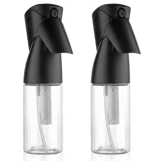 iwreaiy Spray Bottles 250ml/8.5oz 2 Pack Continuous Spray Bottle for Hair Refillable Fine Mist Sprayer Water Spray Bottles for Cleaning Kitchen Hair Care Skin Toner(Black)