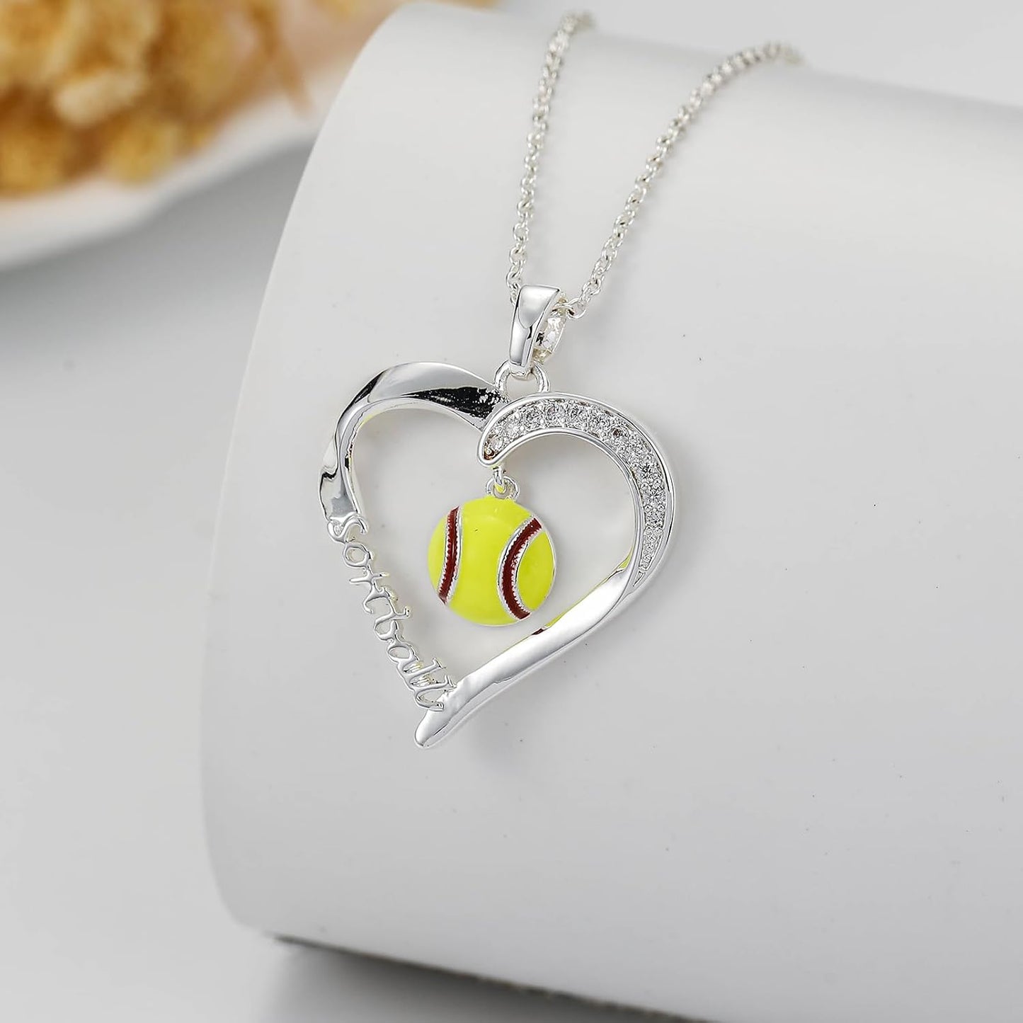 Sport Necklace for Girls - Volleyball, Softball, Basketball & Baseball Jewelry | 16-19 Inch Adjustable Gift