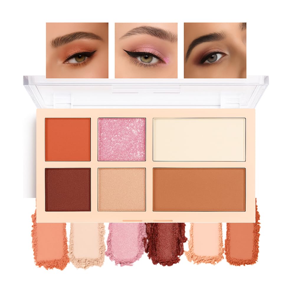 Warm Neutral Nude Eyeshadow Palette - Matte & Shimmer, High Pigment | Mini Everyday Makeup for All Eye Colors