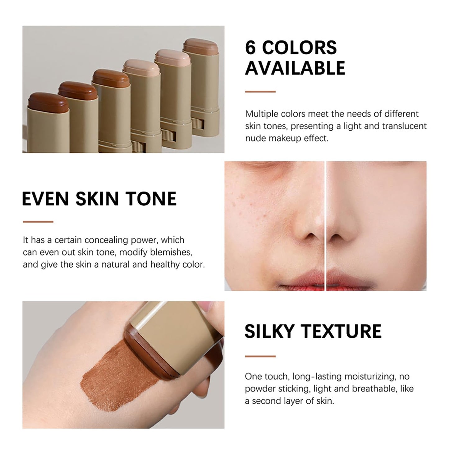 Covebalm Beauty Skin Tint for Black Women, Covebalm Foundation Stick, Beauty Balm Serum Boosted Skin Tint, Concealer Stick Full Coverage Foundation, Tinted Moisturizer for Face (#02)