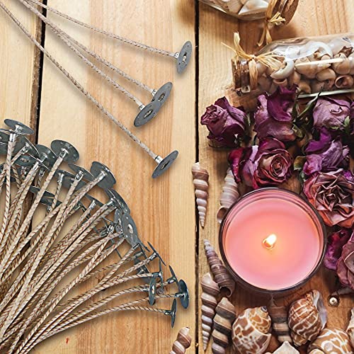 CD 14 Candle Wicks - 100pcs 6 Inch Pretabbed Cotton Wicks for Candle Making