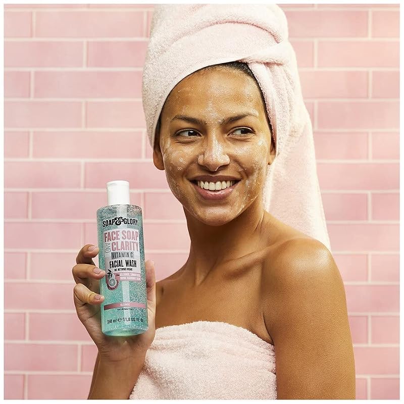 Soap & Glory Face Soap & Clarity 3-in-1 Cleansing Gel, 11.8 oz - Vitamin C Exfoliating Facial Wash