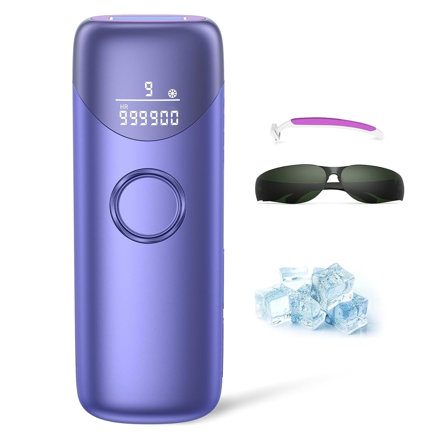 IPL Hair Removal Device - Ubroo Handheld Laser Hair Remover with Ice Cooling | Full Body Use (Gold)