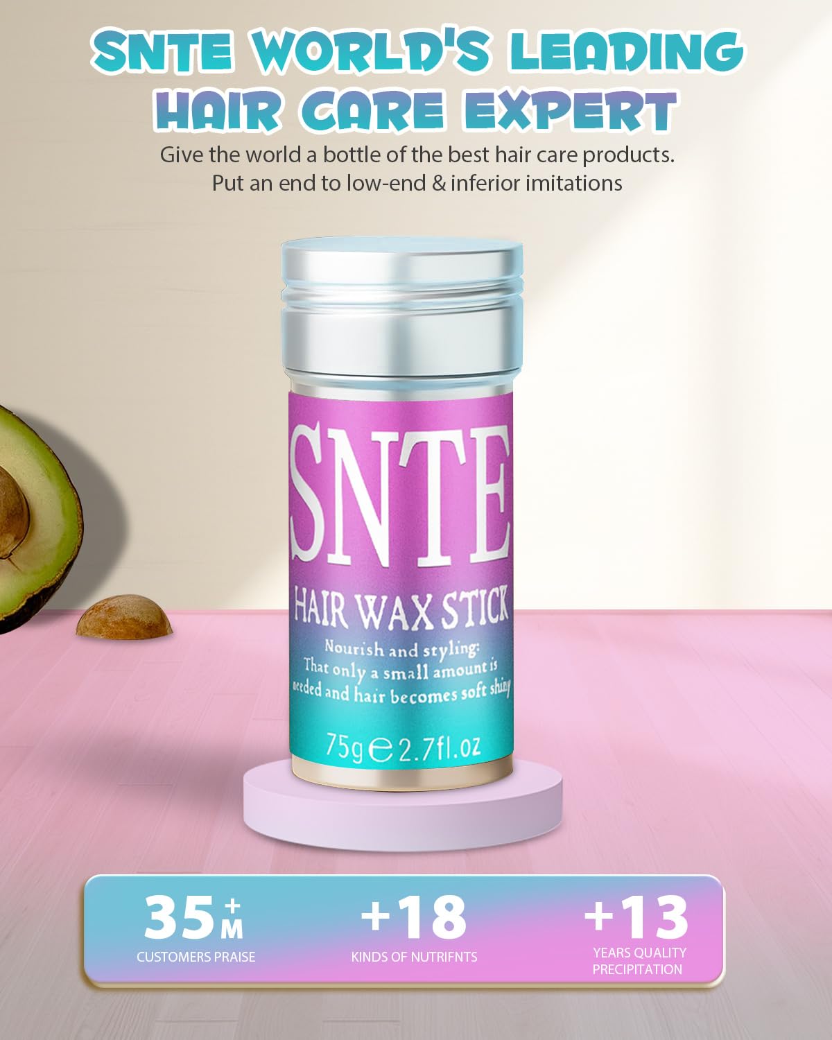 Samnyte Hair Wax Stick for Girls Women, Wax Stick for Hair, Tamer for Flyaway, Hair Accessories Slick Stick ＆ Hair Bun Maker for kids to Ponytail, Bun, Braids, Gifts for Teen Girls, 2.7 Fl Oz