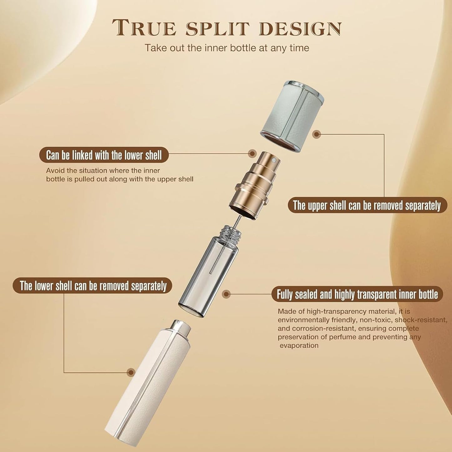 Refillable Travel Perfume Bottle Set - 2pcs 10ml Atomizer Spray Bottles | Portable Fragrance Dispenser for On-the-Go Use