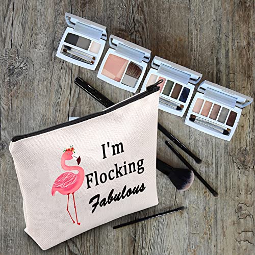 I'm Flocking Fabulous Pink Flamingo Cosmetic Bag - LEVLO