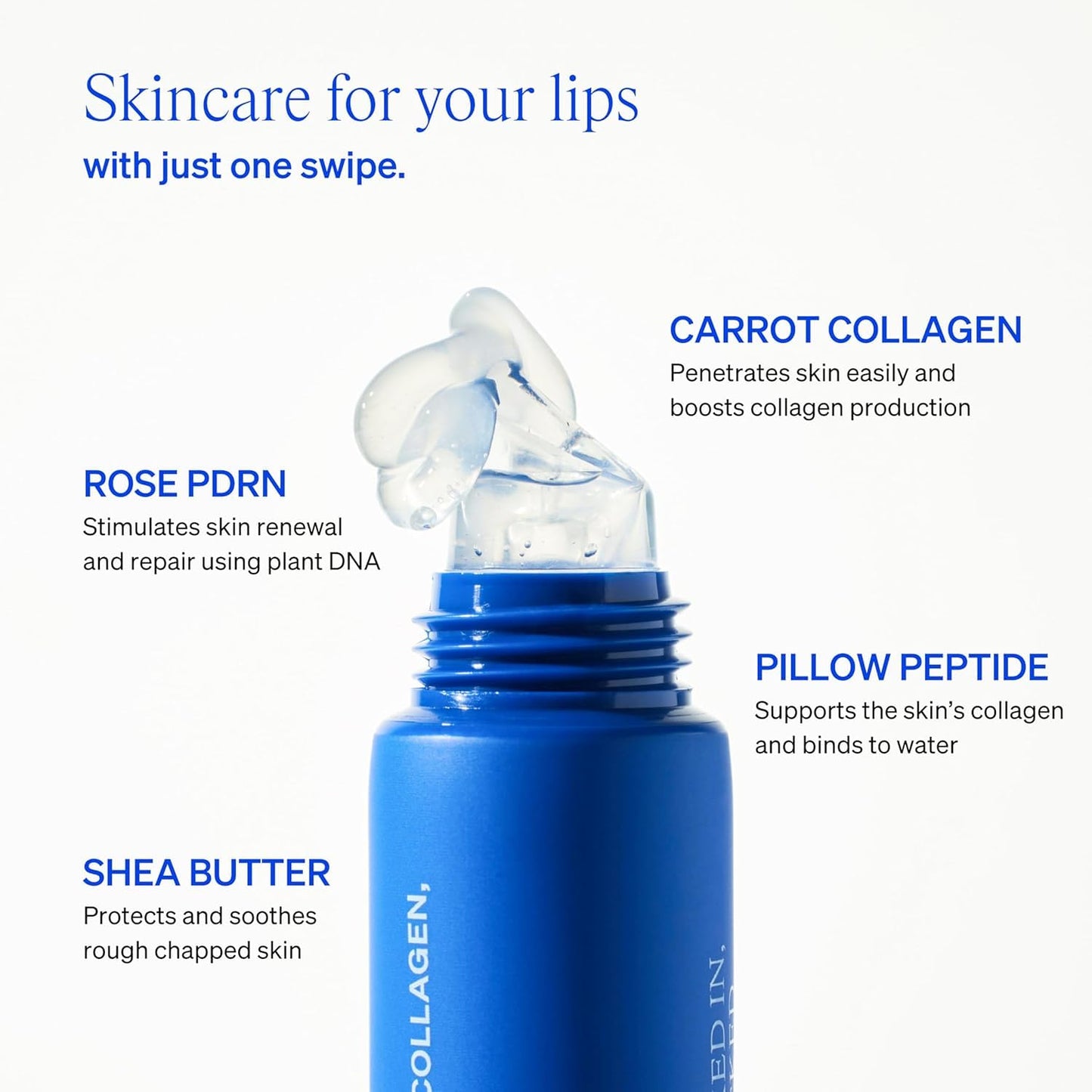 LipLock Jelly Serum for Dry Lips - Hydrating, Plumping Glossy Mask with Rose PDRN & Carrot Collagen | Crystal Clear