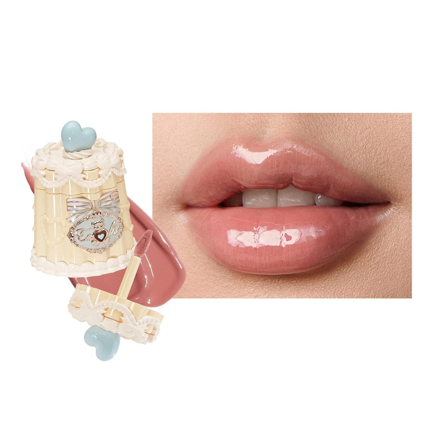 Sweetie Bear Coating Lip Jelly - Soft Moisturizing Tinted Lip Gloss with Botanicals | Lightweight Non-Sticky Pink Plumper, 0.18 oz