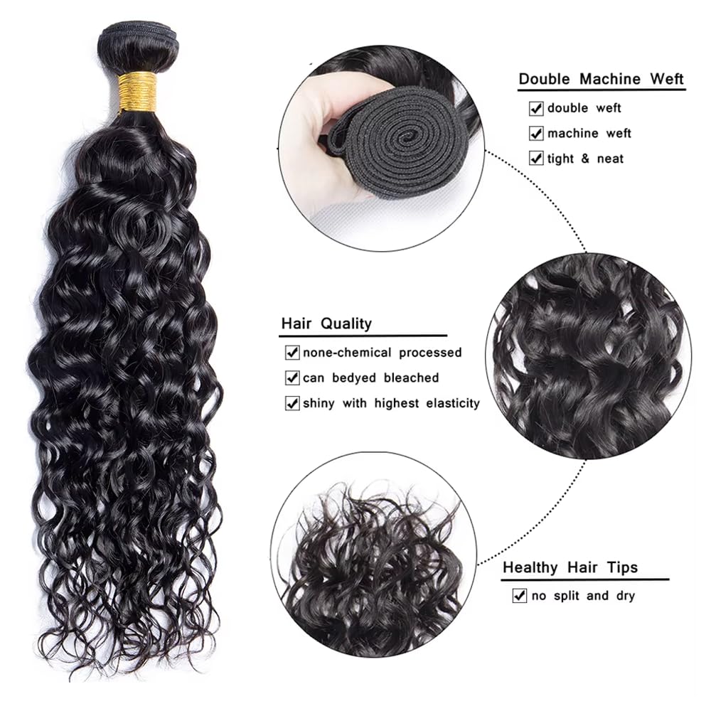 30 32 34 inch Water Wave Bundles Human Hair Wet and Wavy Bundles Human Hair Deep Curly Bundle Quick Weave Extensions 150g