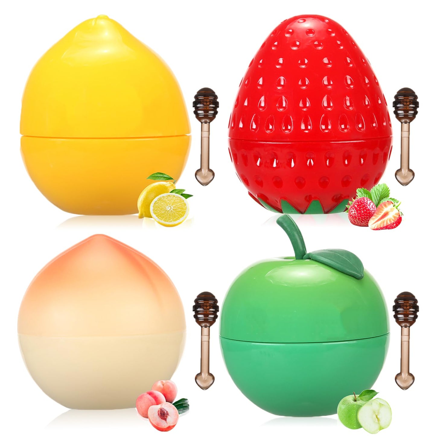 Bee Lip Balm Set - 8 PCS Fruit Flavored Moisturizing Lip Masks | Perfect Gift for Women, Easter & Mother's Day