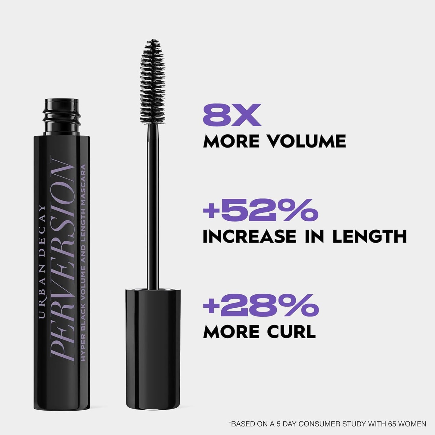 Urban Decay Perversion Volumizing Mascara - Black Lengthening & Smudge-Resistant Formula | 16HR Wear, Vegan, Cruelty-Free