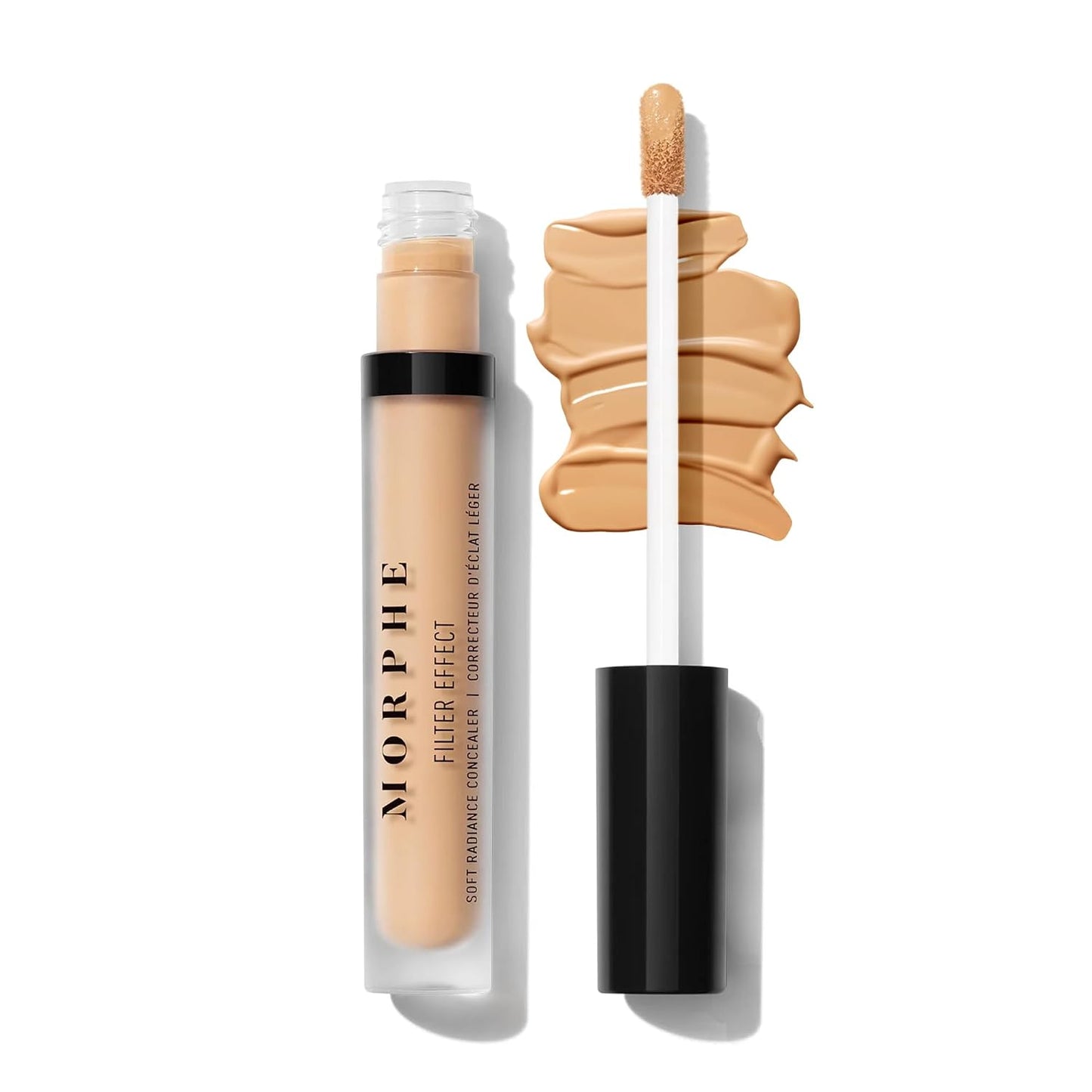 Morphe Filter Effect Soft Radiance Concealer - Buildable Liquid Makeup with Hyaluronic Acid & Pomegranate | Deep 34 (Cool) 0.12 fl oz