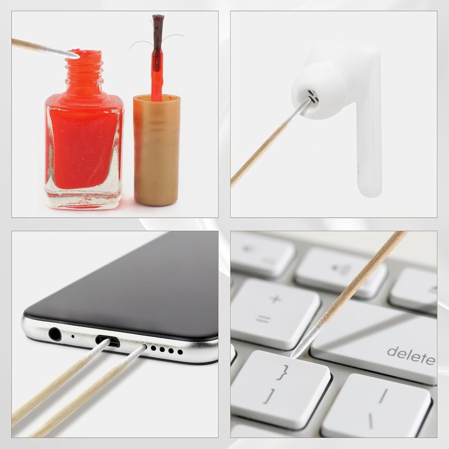 Pointed Cotton Swabs - Precision Microblading & Makeup Application | 200 Pcs with Wooden Sticks