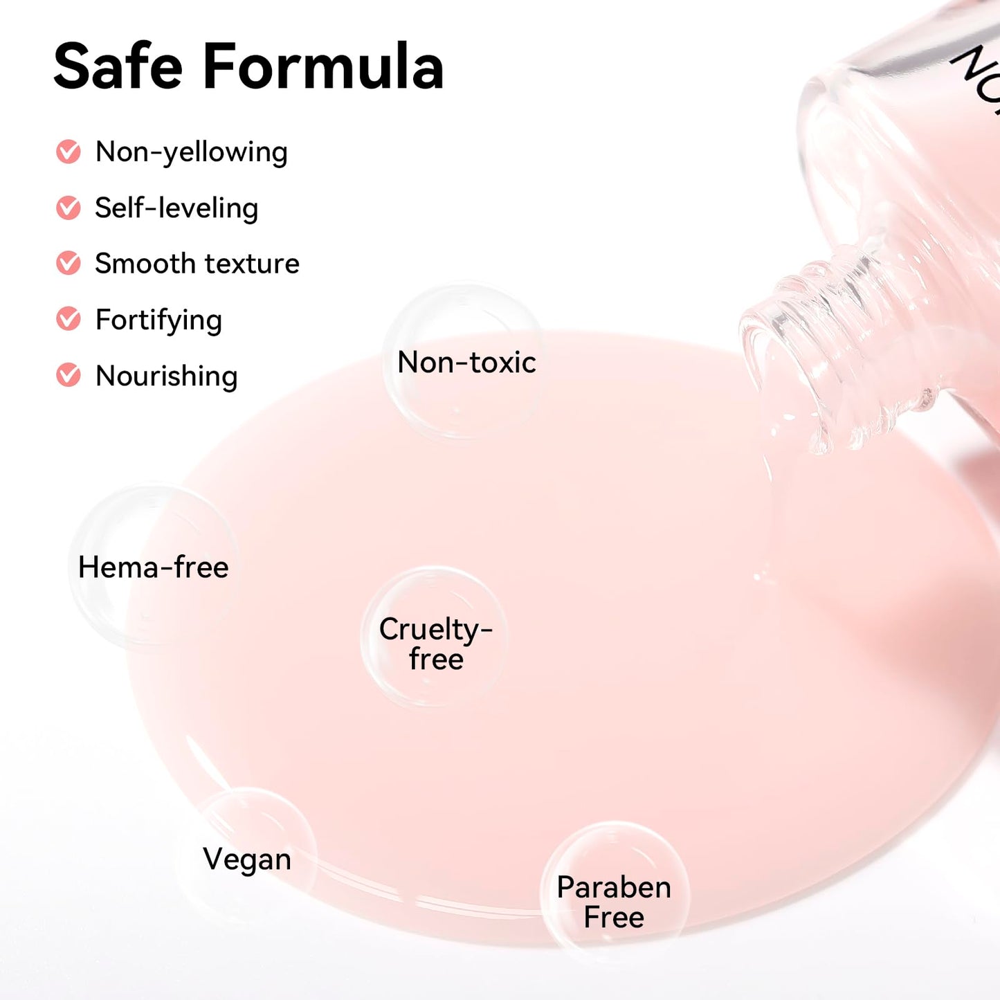 Nailshion Ridge Filler Base Coat 3-in-1 Nail Strengthener Growth for Damaged Uneven Nails & Ridges, Nourish VE & Protein-Fortifying Leveling Base for Smooth, Flawless Polish | Vegan Cruelty Free