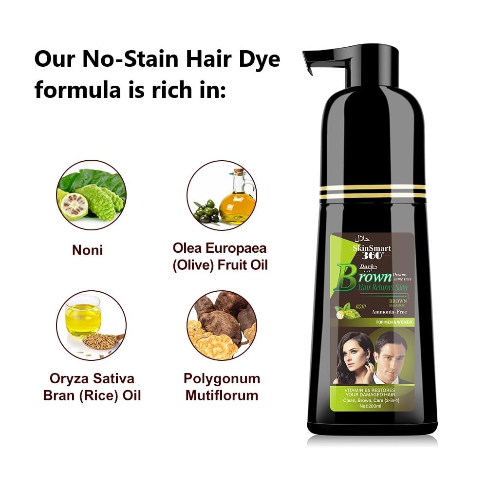 SkinSmart 360® No-Stain Hair Dye Shampoo, 200 mL
