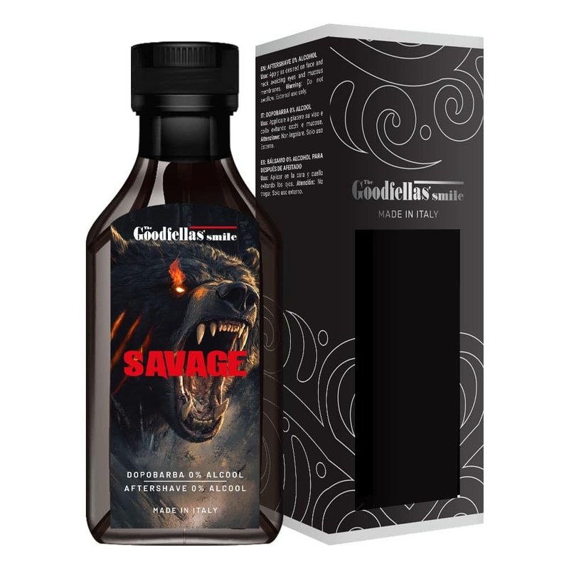 The Goodfellas' smile Alcohol-Free Soothing Aftershave Splash/Tonic, Made in Italy, 100 ml, 3.38 oz (SAVAGE/Bergomot & Lemon)