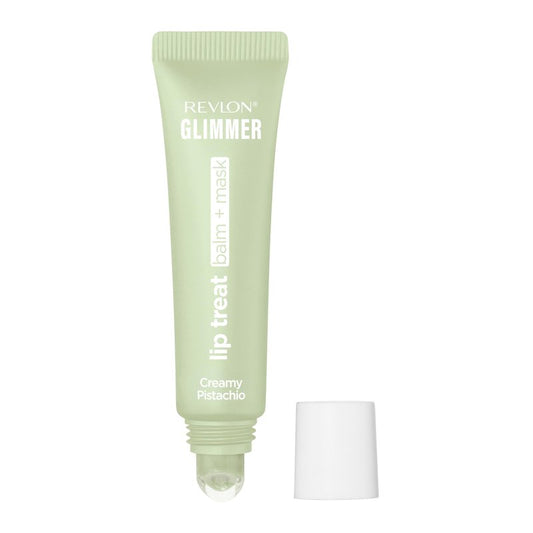 Revlon Glimmer Lip Treat Balm + Mask, Overnight Peptide Lip Treatment, Hydrating, 007 Creamy Pistachio, 0.4 fl oz