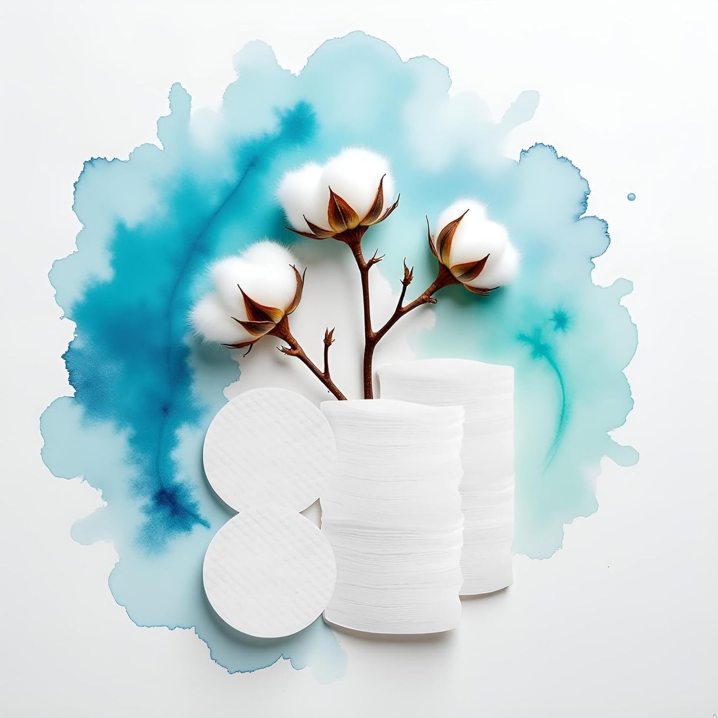 White Soft Facial Cleansing Pads - 100 Disposable Round Non-Woven Cotton Pads | 2.36 Inches for Makeup Removal & Skin Care