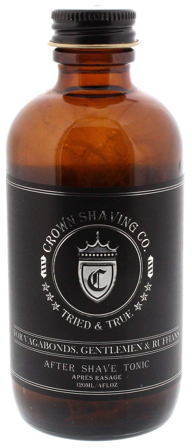 Mens After Shave Tonic 120ml - Crown Shaving Co After Shave Tonic - Authentic Barbershop Scent with Notes of Tobacco, Leather, Bay Rum and Talc