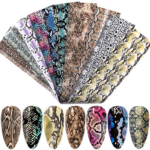 Snake Nail Art Foil Stickers - 10 Sheets Holographic Designs