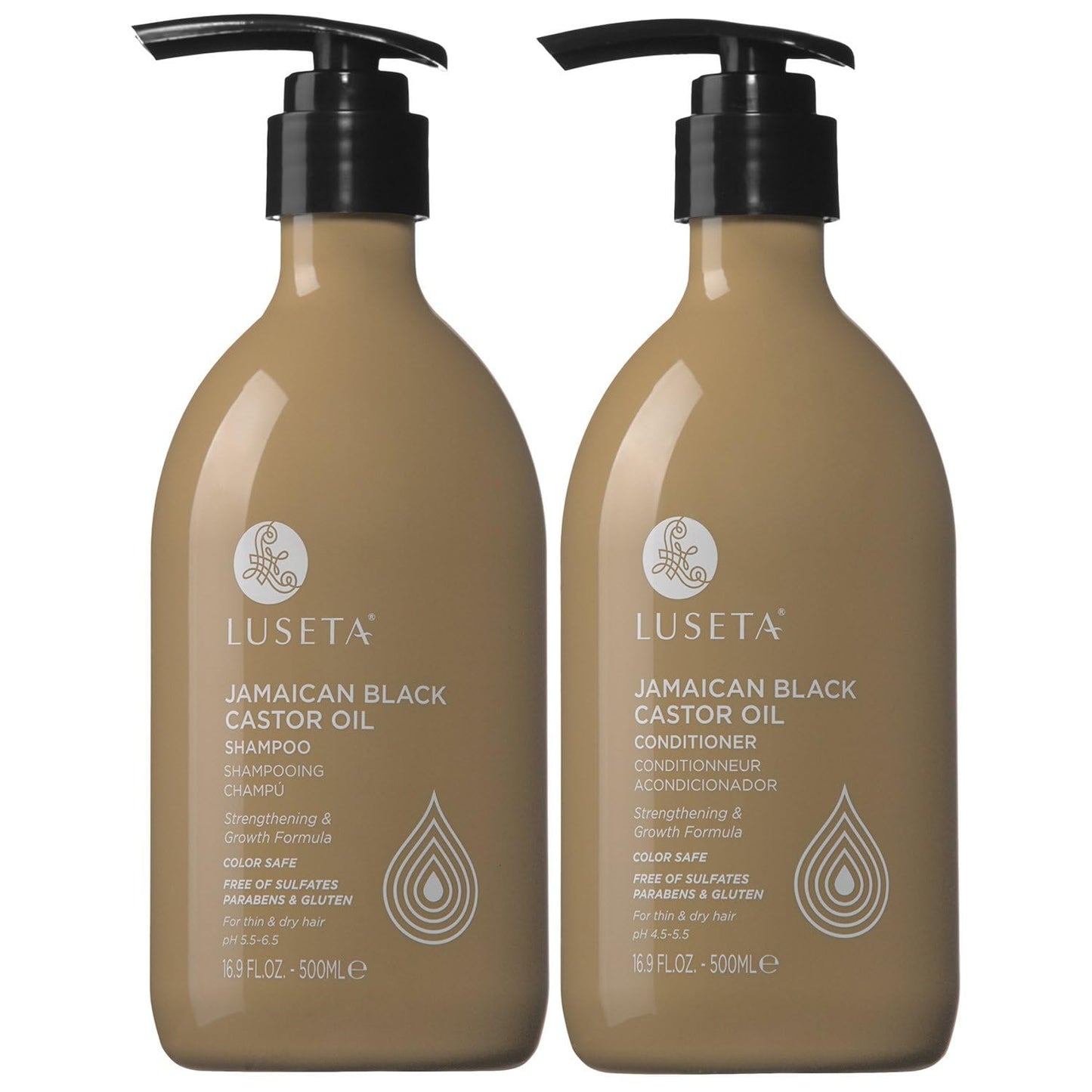 Luseta Deep Hydrating Hyaluronic Acid Shampoo & Conditioner Set - Sulfate-Free Moisturizing Hair Care with Shea Butter & Avocado Oil | 2 x 16.9oz