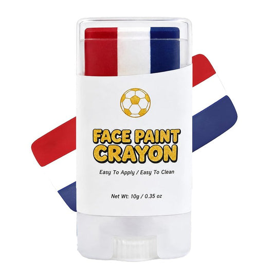Face Body Paint Stick - Red White Blue Crayon for Soccer Fans | Washable Non-Toxic Game Day Makeup