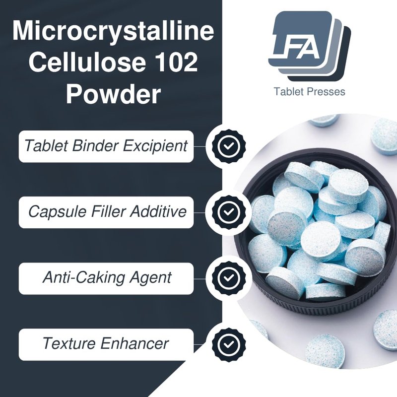 Microcrystalline Cellulose Powder 102 | Pharmaceutical Grade Binding Agent (Packaging May Vary)