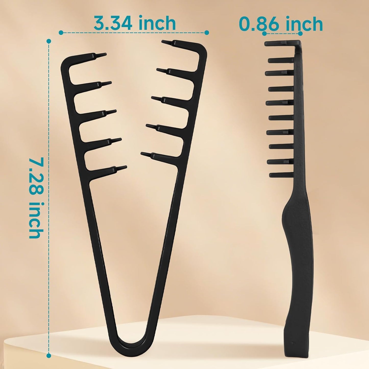 Volumizing Texture Comb - Wide-Tooth Styling Tool for Men & Women | Durable ABS Plastic, Textured Grip, Black