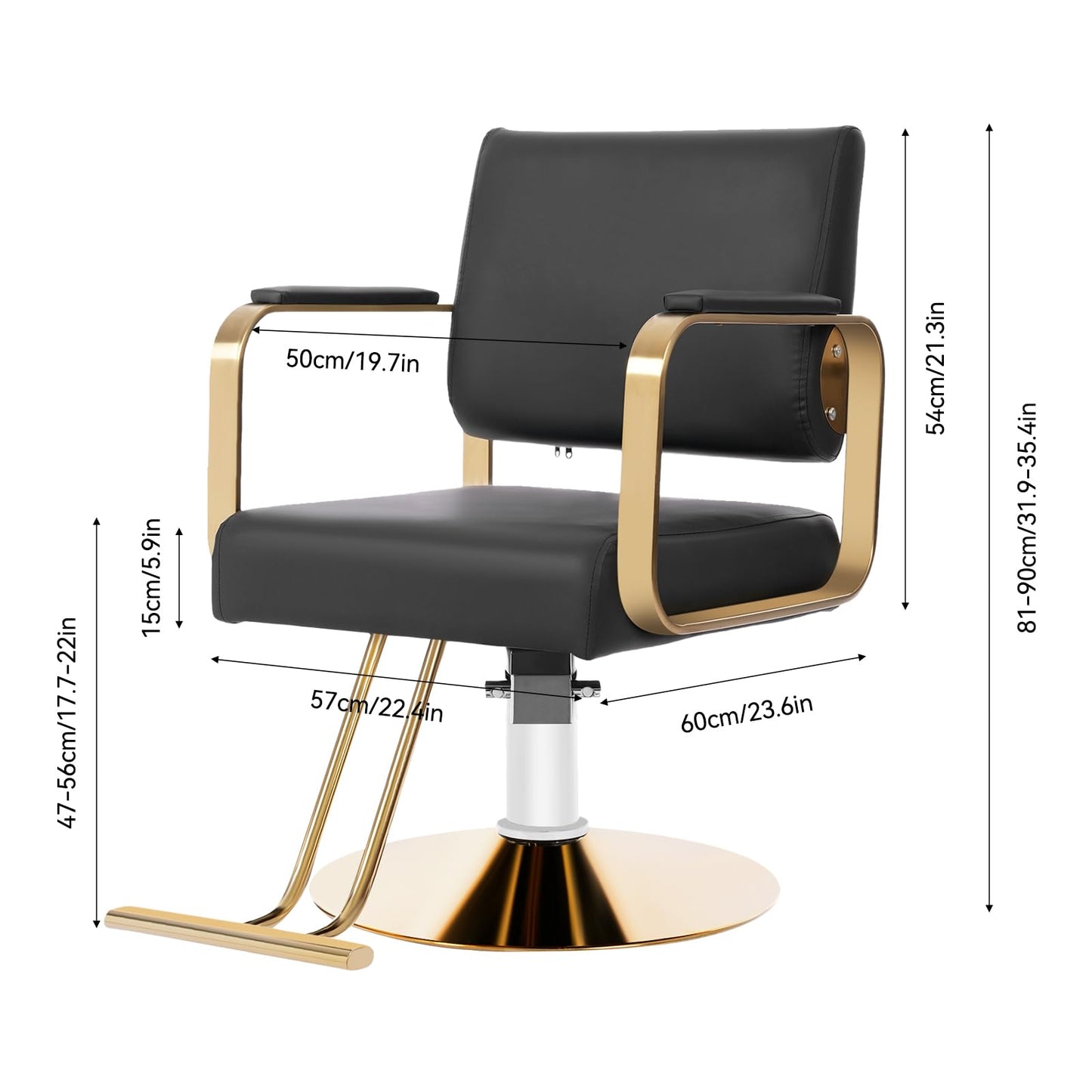 NenoBeo Salon Chairs for Hair Stylist,Modern Freestanding Salon Chair,360° Rotatable & Height Adjustable,440lbs Load Capacity,for Hair Salon,Beauty Salon,Barber Shop (Silver)