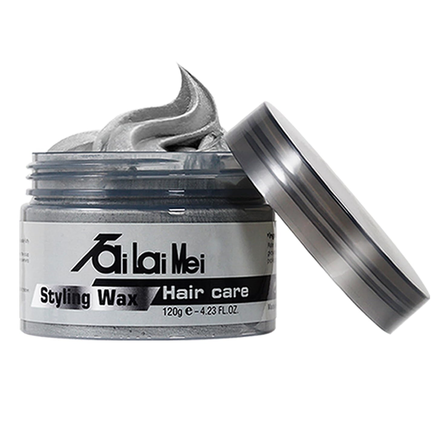 Temporary Silver Gray Hair Wax 4.23oz, Instant Hairstyle Mud Cream, Hair Pomades for Party, Cosplay, Nightclub, Masquerade, Halloween.