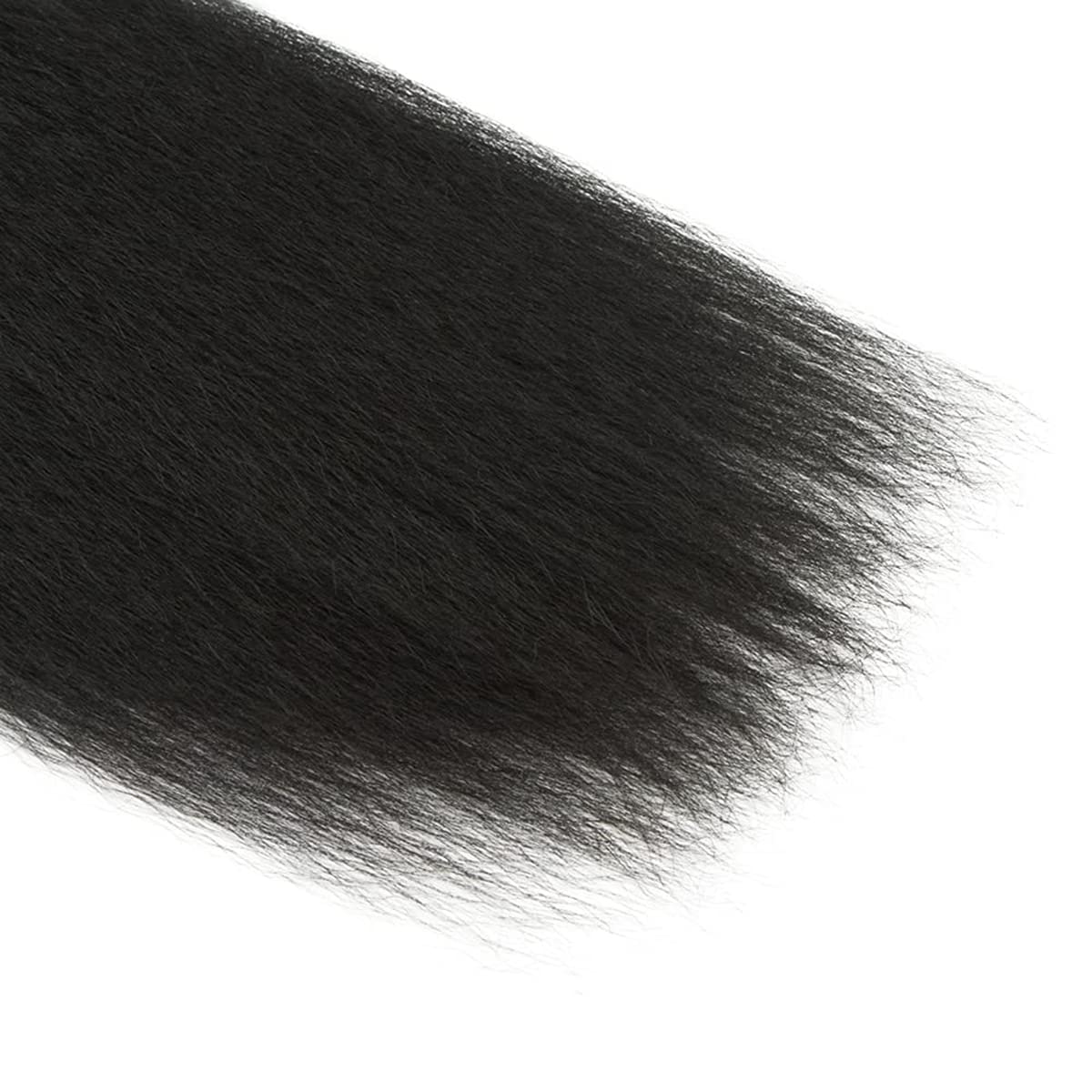 26 Inch #1B Black Bundles Human Hair Yaki Straight 1 Bundles 100 Grams/Bundle 10A Grade Unprocessed Brazilian Virgin Hairs Kinky Straight Bundles Weaves Hair Extensions