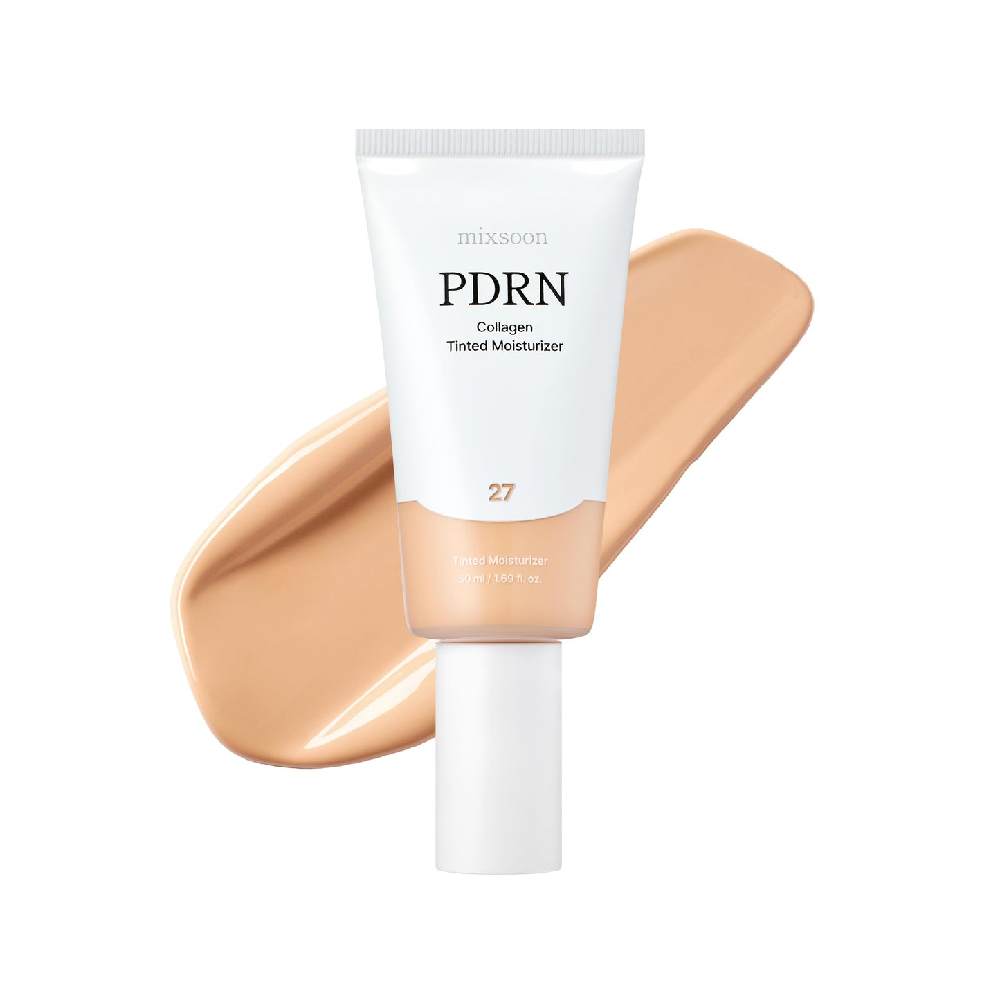 mixsoon PDRN Collagen Tinted Moisturizer - Skincare-Infused Base with Rice PDRN & Peptides, 24H Vibrant Glow & Luminous Hydration, 10 Shades 50ml / 1.69 fl.oz. Korean Glass Skin (No. 27 Unseen)