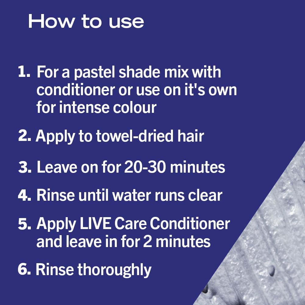 Schwarzkopf LIVE Ultra Brights Steel Silver Semi-Permanent Hair Dye 098, Silver Hair Dye for Bright or Pastel Hair Colour, Vibrant Colour Lasts up to 15 Washes