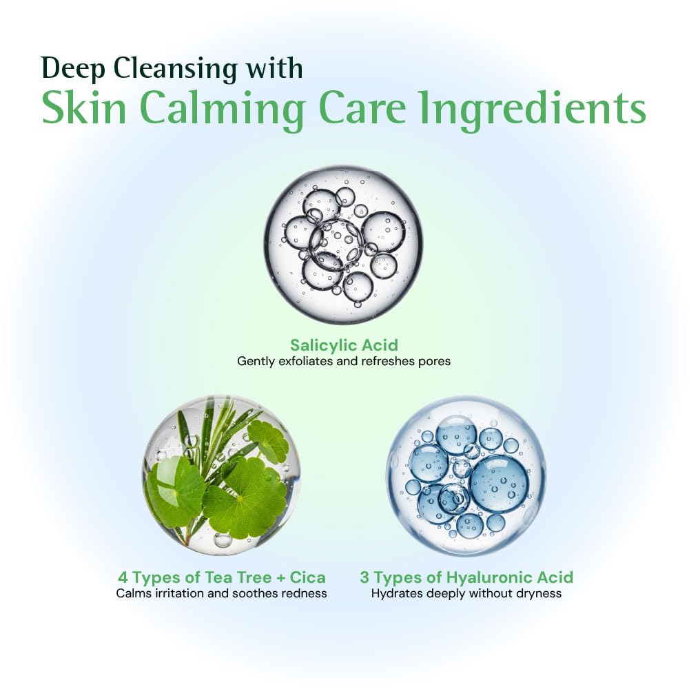 Tea Tree Relief Foam Cleanser - Gentle Daily Face Wash for Acne-Prone Skin | Soothes Redness & Minimizes Pores | 5.07 fl oz