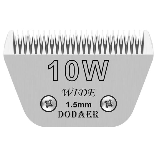 DODAER Detachable Pet Dog Grooming Blades-Size 10W Dog Grooming Wide Blade,Cutting Length 1/16" 1.5mm,Compatible with Andi-s,Oster A5,Wahl km10 Clippers