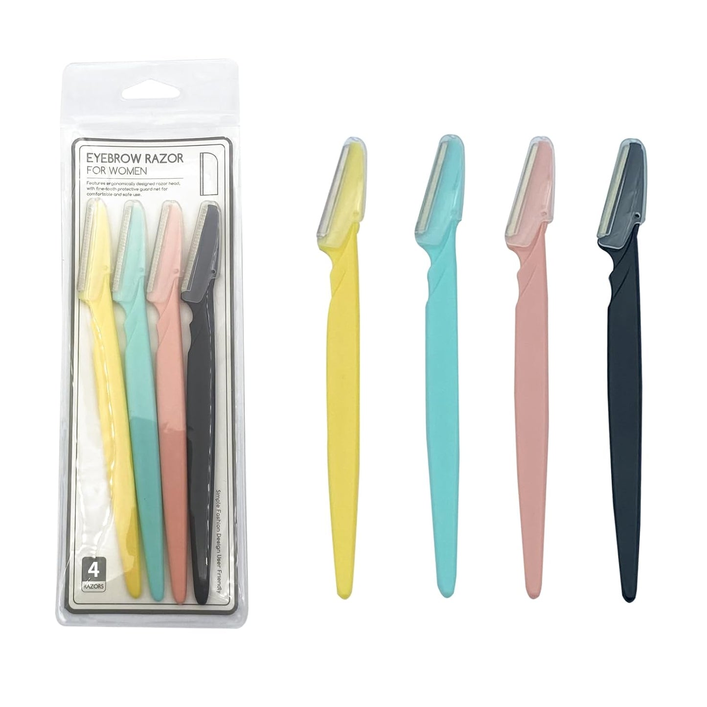 Eyebrow Razor for Women - 4 Pcs Dermaplane Facial Hair Trimmer | Multipurpose Shaper