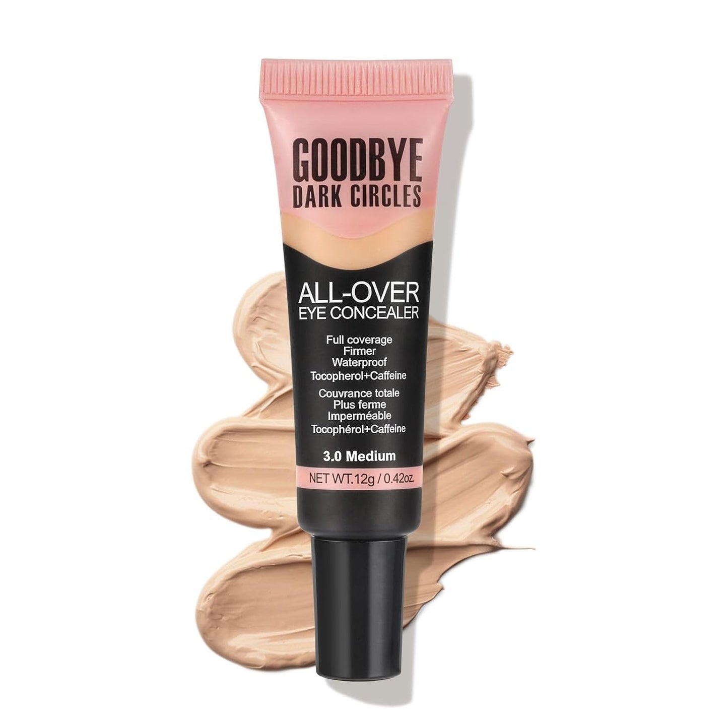 Liquid Concealer - Full Coverage Under Eye Concealer for Dark Circles & Fine Lines | Waterproof, Long-Lasting Makeup, 0.42 fl oz (Light)