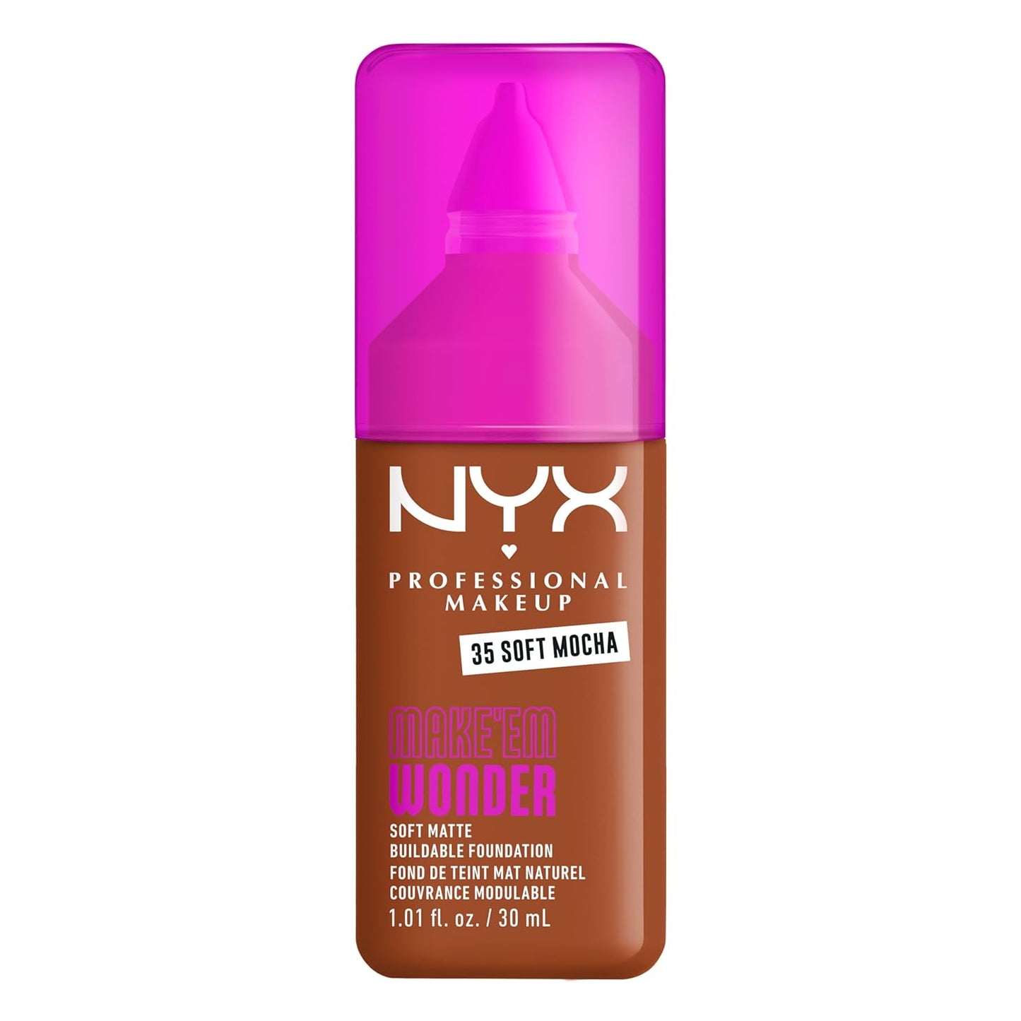 NYX Professional Makeup Liquid Foundation - 24HR Soft Matte Finish, Buildable Full Coverage | 12 Natural