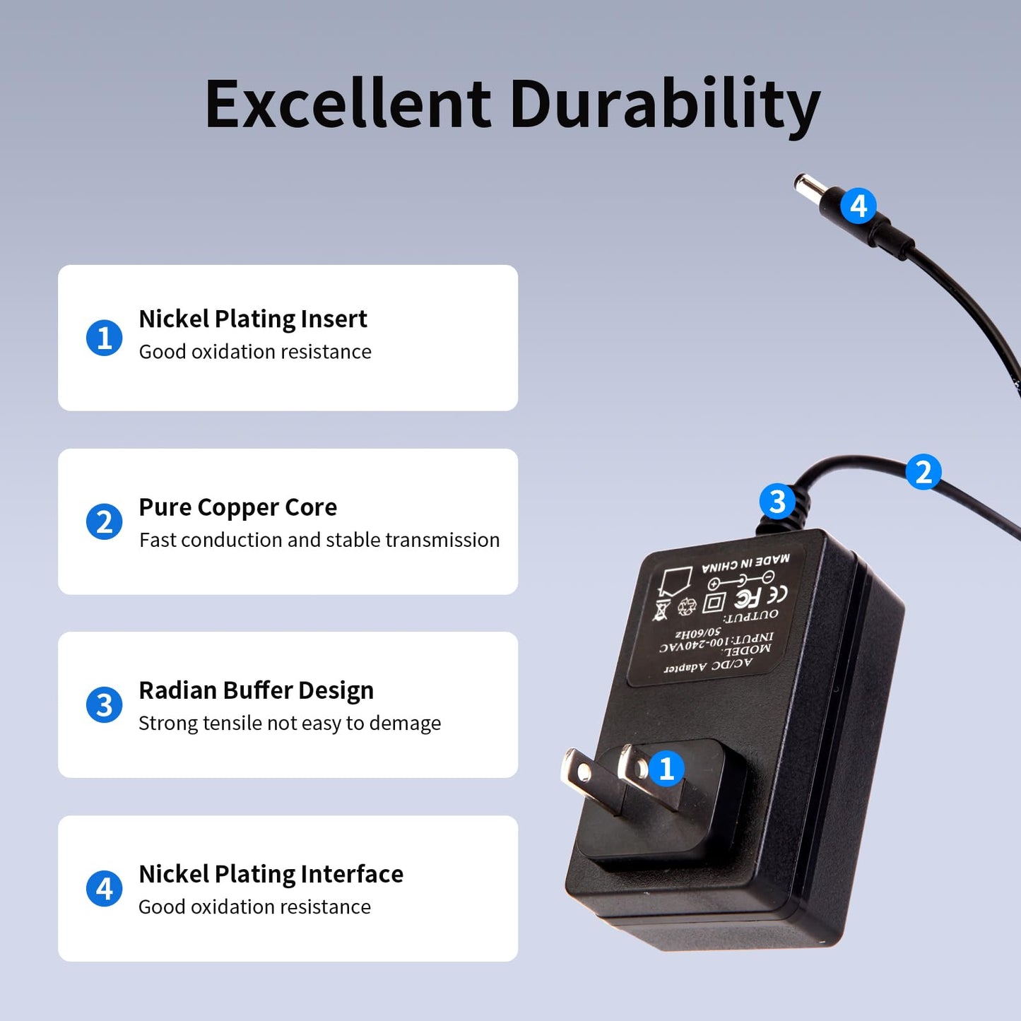16.8V 1A Charger for Massage Guns AC DC Adapter Power Supply 16.8Volts 0.8A 0.5A 0.1A, with 8 Tips DC Plug Power Cord for 16.8Volt 1000mA 900mA 800mA 300mA 100mA Equipment Replacement