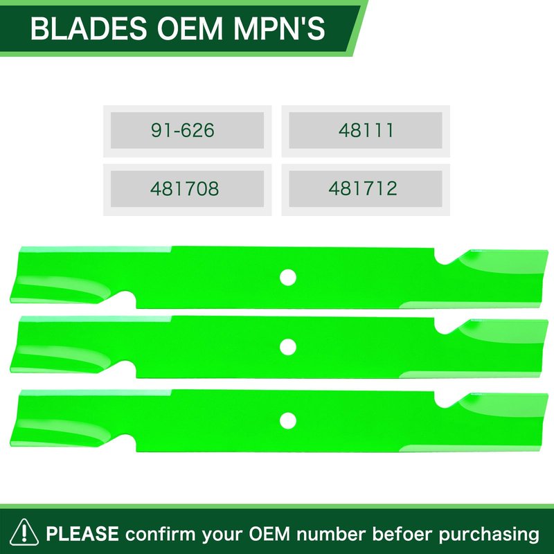 TENGMUJX 61 Inch Deck Mower Blades Fit for Ferris Scag Turf Tiger Bad Boy Outlaw Simplicity Zero Turn Mower Replaces OEM 038-6080-00 91-626 5101755 5101755s 5020842 48111 481708 6 Pack