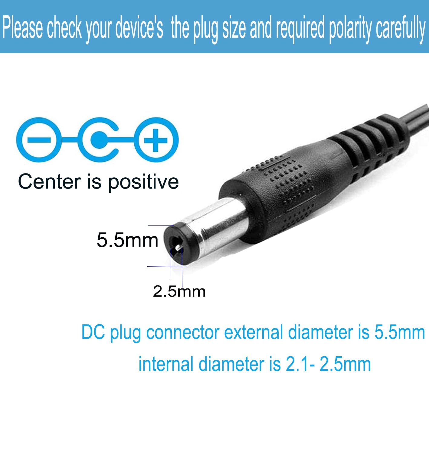 9V DC Power Supply 1A AC Adapter, 100-240V 50/60Hz 9 Volts 1Amp 600mA Transformer, DC 9V Power Cord Adapter,5.5mm*2.5mm[Output Tip: Center Positive (+)] and 8 Tips