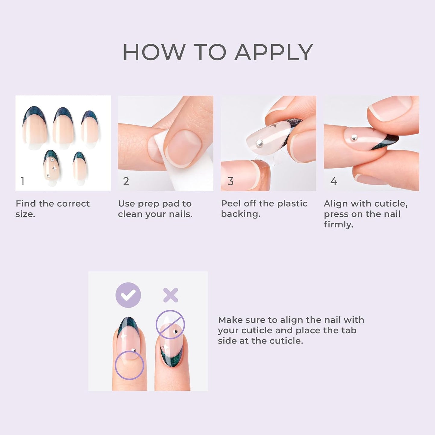 Kiss Impress No Glue Mani Press-On Nails - 'Best Life' Almond Shape, Blue | Medium Size, 30 Nails & Accessories