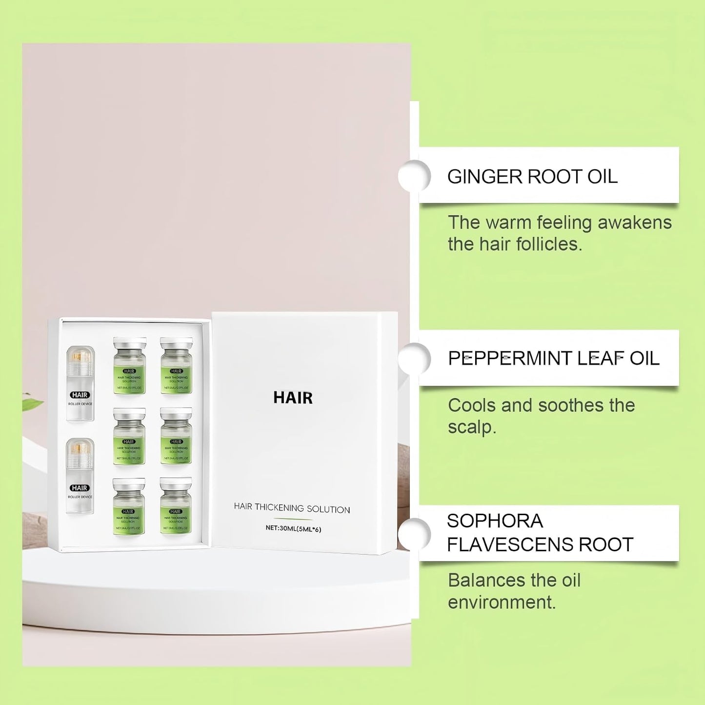Hair Regrowth System - Advanced Ginseng & Peppermint Oil Formula for Fuller, Thicker Hair | Unisex